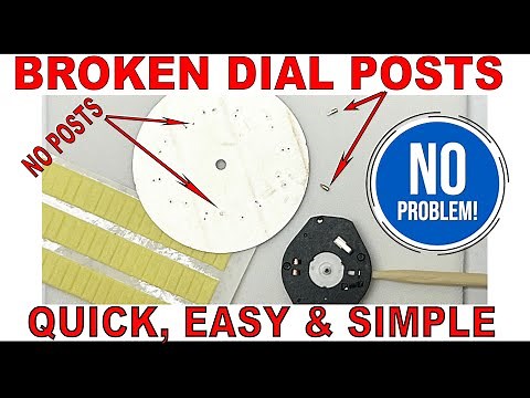 How to put movement on watch dial with no legs posts missing broken easy DIY to attach to dial fast