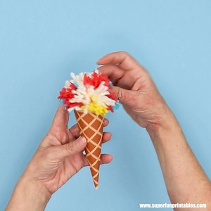 16K views · 58 reactions | Pom pom ice cream ball and cup game ... this is harder than it looks, haha. A dun DIY toy craft to keep kids busy. Get the template here: https://www.thecrafttrain.com/ice-cream-ball-and-cup-game/ | The Craft Train | Facebook