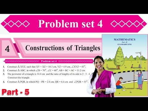 Problem Set 4 | 9th Maths 2 Geometry | Constructions of Triangles | Chapter 4 | Part -3