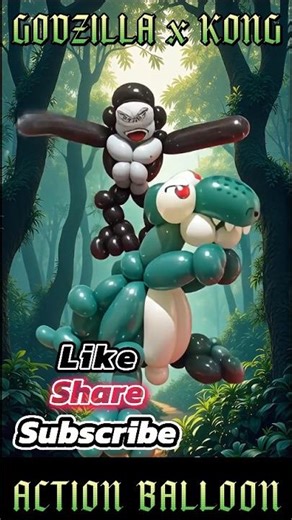 Godzilla x Kong Balloon Animation #godzillavskong #godzillaxkong #balloonart