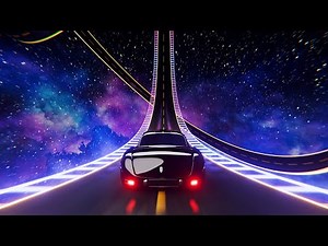 1 Hour Cosmic Highway Drive Screensaver 🛣️ Synthwave Space Bridge Loop | 4K Cyberpunk Screensaver