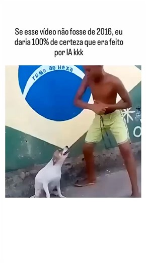@trend.clipusa on Instagram: "Renato Souza's post humorously notes that a 2016 viral video of a Brazilian boy and his dog perfectly synchronized dancing to a World Cup hype song "Rumo ao Hexa" looks indistinguishable from modern AI-generated content. The quoted clip from @LostMemeArchive reveals the footage's origins during Brazil's 2018 World Cup campaign, resurfacing amid 2025-2026 AI video trends like OpenAI's Sora that mimic animal choreography. High engagement (133K likes, 1.7M views) refle