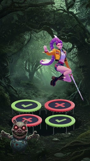 Peppa Pig vs K-Pop Demon Hunters Trampoline Challenge 🐷🔥