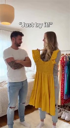 Boy try all His girlfriend dresses 👗 #fyp #challenge #boyinskirt #viral #funny