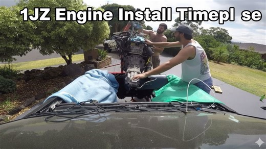 1JZ Engine Install Timelapse