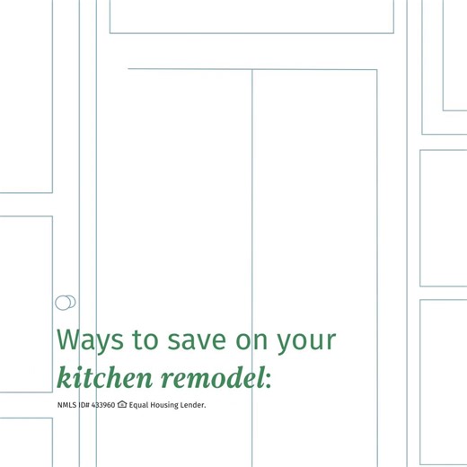 Cabinets can eat up 30% of your kitchen renovation. Bring down expenses by considering what really needs to be replaced versus getting a fresh coat of paint – or trying something new, like shelves. Learn more money-saving tips for your kitchen remodel. https://spr.ly/6183LIryJ. | Citizens