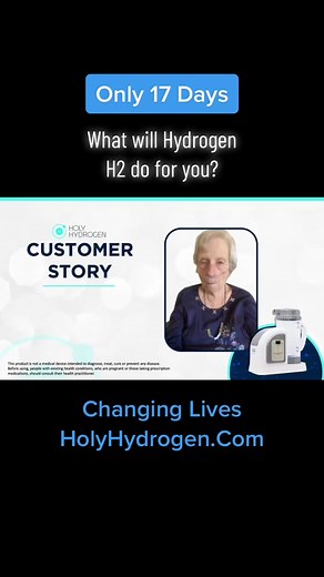 SO INSPIRING - ONLY 17 DAYS! Another Holy Hydrogen Customer Story. What will H2 do for you? Learn more at holyhydrogen.com Payment plans available. At checkout please click