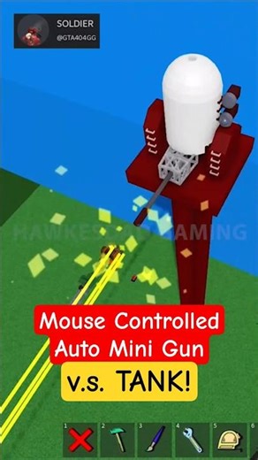 Roblox Build a Boat for Treasure Mouse Controlled Auto Mini Gun vs Tank spring shell #babft #roblox