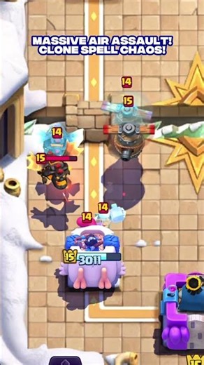 Massive Air Assault! Clone Spell Chaos! #clashroyale #crgameplay