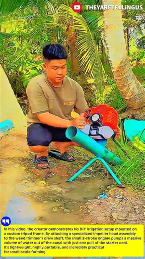 DIY Farming Genius! Converting a Weed Eater Into a High-Flow Water Pump #automobile#farming#farmlife
