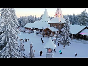 Santa Claus Village Rovaniemi by Air: Home of Father Christmas Arctic Circle Lapland Finland drone