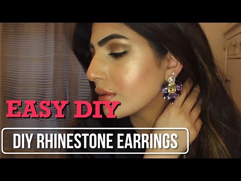 How to : Easy DIY Rhinestone Earrings at Home | Jewelry Tutorial | Gift Idea