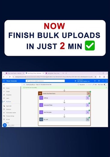 Power Apps & Power Automate Bulk Upload Excel to SharePoint in 2 Minutes | Excel Data to SharePoint