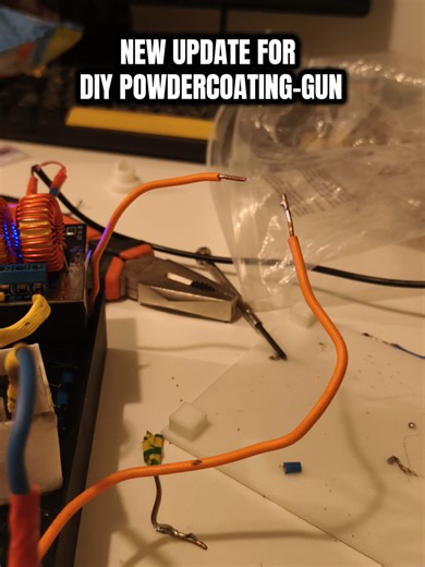 This is the power supply for my DIY POWDERCOATING-GUN, it simply workes with a small 15kV transformer and a voltage doubler circuit...due to the unbalanced electric field while powdercoating I decided to install 10Mohm resistors. Now the field stays balanced and coating should work better. #buildnotbought⚙️ #powdercoat #supermoto #powdercoatingtools