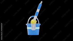3D Animation of Efficient Mop for Quick and Easy Cleaning | Alpha Channel
