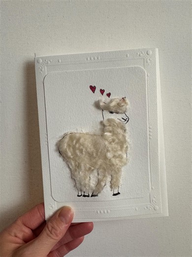Fluffy Alpaca Card - Etsy