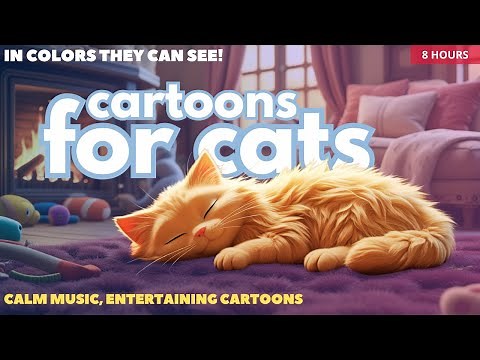 TV for Cats Home Alone: 8 Hours of 3D Cartoons Designed for Cats, in colors they can see! 😻