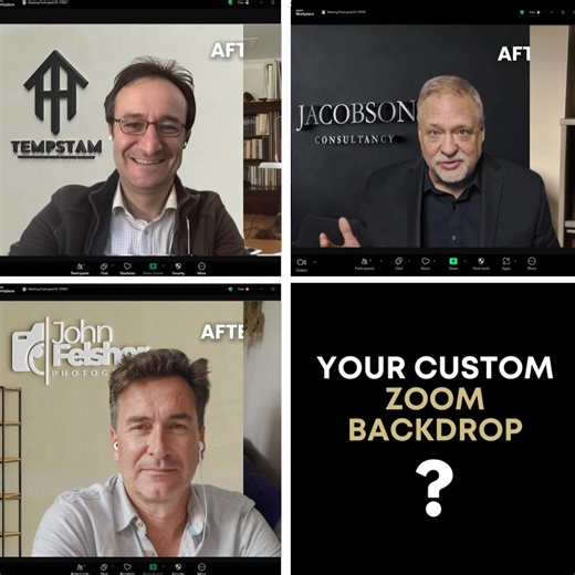 Stand out in your virtual meetings with a backdrop that exudes professionalism and trustworthiness. 🏆 ✅ Works With Zoom, Meets, Teams, Skype Many Others! ✅ Works on Mobile & Desktop! ✅ Made Using Your Current Logo ✅ Pay Once Use Forever | Walldrop