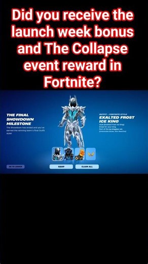Did you receive the launch week bonus and The Collapse event reward in Fortnite? #fortnite #shorts