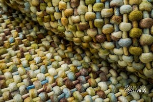 Multi Green Blended Custom Made Wool Area Rug, Chunky Knitted, Basket Weave, Indoor Wool Rug, Custom Made Room Rug - Etsy