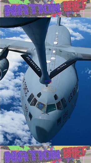 U.S. C-17 Globemaster III conducts air refueling with a KC-135 Stratotanker