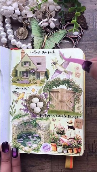 How to Turn a Blank Page Into a Magical Garden Journal 🌿🌸#atelierneorah#ytshorts