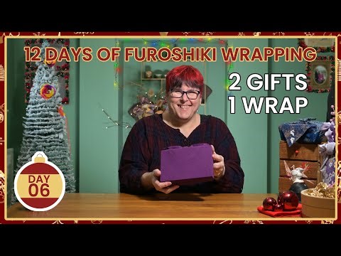 How to Wrap Two Gifts Together (Furoshiki Hack!) 📚🍫 | 12 Days of Christmas (Day 06)