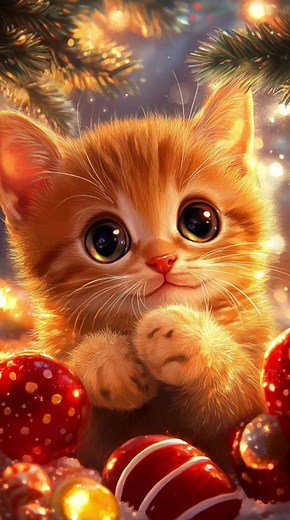 Live Wallpaper 4K - Anime Kitten Candy Forest - Almost time for Christmas 🎄set up as your wallpaper early 🐱 #livewallpaper #wallpaper #aivideo #kitten #christmasiscoming