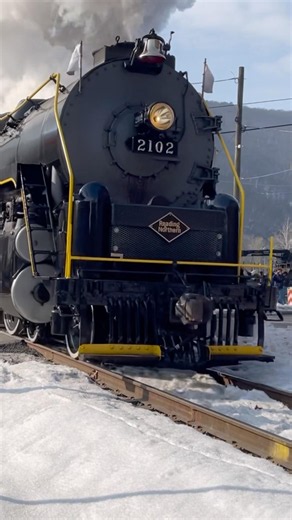 Reading & Northern 2102 Blasts Out of Port Clinton 2/14/26 #steamlocomotive #steamengine #steamtrain