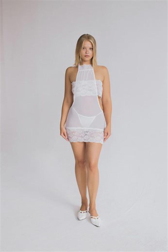 White Lace Lingerie Set for Women – Sheer Bridal Babydoll, Sexy Wedding Night & Honeymoon Lingerie - Etsy UK