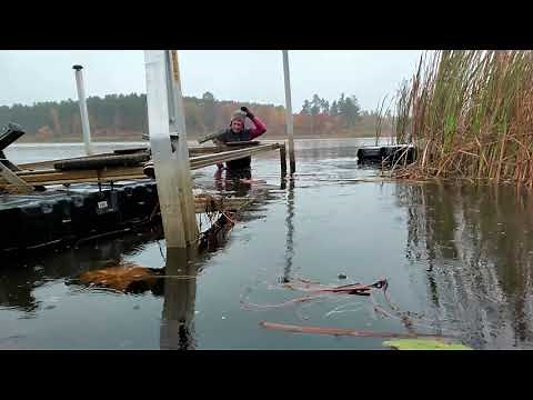 Move Boat Lift With Floaters | Jack Up Boat Lift Onto Floats In Flooded Lake