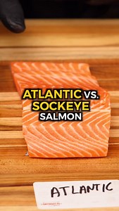 What are the differences between Atlantic salmon and Sockeye salmon? Procurement: Atlantic salmon, specifically within the United States, is farm-raised while Sockeye salmon is typically wild-caught. Fat: Because Atlantic salmon are farm-raised, they have a higher fat content than Sockeye salmon since they aren’t using their muscles as much. Color: Sockeye salmon is much darker than Atlantic salmon, mostly because of their diets in the wild. Taste: If you’re interested in a milder fish flavor, t