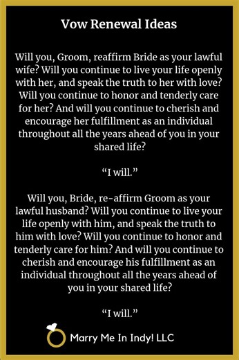 Christian wedding vow renewal script | Honestweddingadvice.com