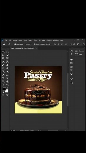 How to Design Cake Poster in Photoshop #shots #shortsvideo #shorts #shortvideo