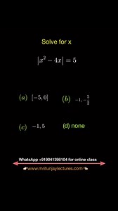 6.6K views · 17 reactions | Modulus based problem #maths #math #boardexams #mritunjaylectures #modulas #modulus #class11th #inequality #inequalities #calculus #class12 | Mritunjay Lectures | Facebook