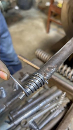 Turning Strong Wire Taper Spring Making on Lathe Machine #ytshorts #craftsmanship