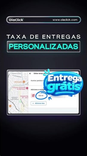 Taxas de Entrega Personalizadas - Ferramenta da OlaClick para aumentar seus ganhos no delivery