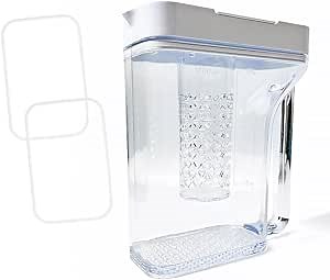 Upgraded DA97-17395A Refrigerator Water Pitcher Replacement for Samsung Fridge Door Water Reservoir, No Leak Filter Compatible with RF23M8570SR/RF23M8590SG/RF23M8090SR