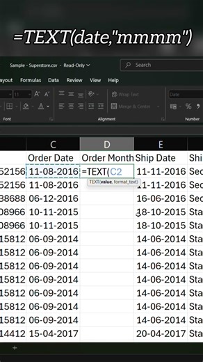 Full Month from Date in Excel? || Formula💯 || #shorts #excel #tricks #beginners #dataanalytics