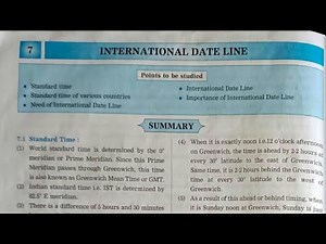 Class 9th Geography Chapter 7. International Date Line Navneet Digest Solutions (MH Board)