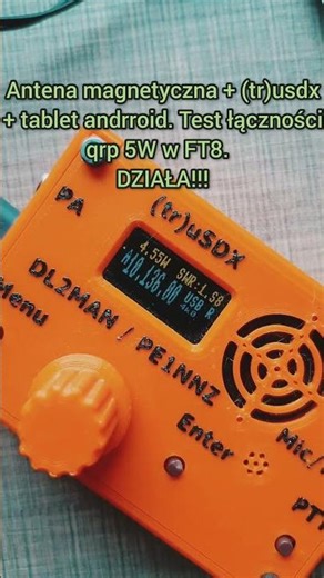 Próby łączności FT8 QRP na antenie magnetycznej. #wavehunter #radioamatorstwo #sp6pcb #FT8 #pasmo20m