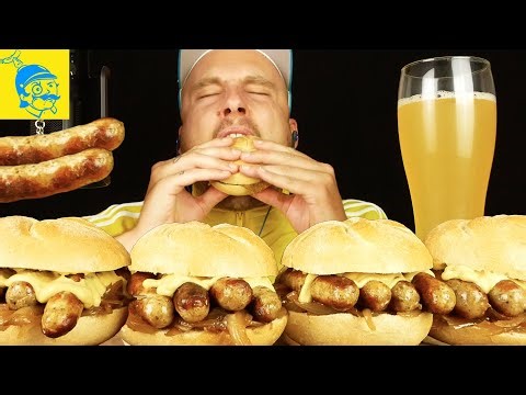Crusty German Sausage Sandwich Mukbang 😋 #asmr