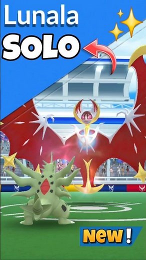 SOLO✨️Lunala Raid With✨️Mega Tyranitar in Pokemkn Go