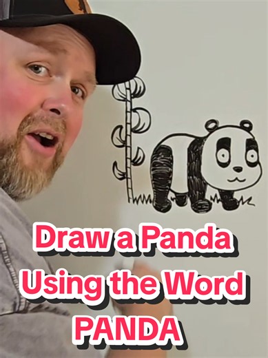 how to draw a panda using the word panda | drawings
