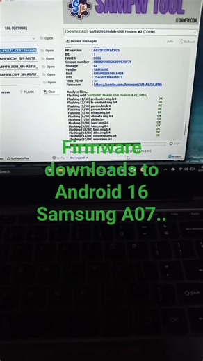 Samsung A07 firmware downloads to Android 16...