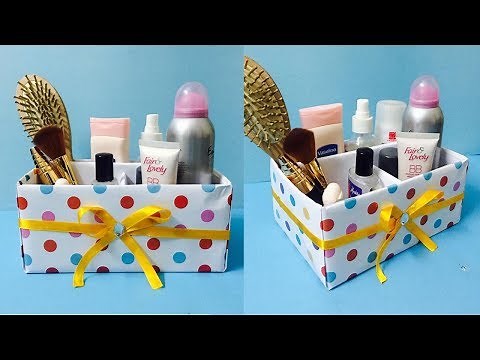 DIY Makeup Organizer Box | Cardboard Cosmetic Box Making at Home | #5