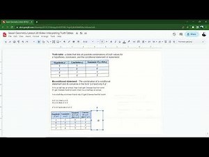 Saxon Geometry Lesson 20 Video 2: Interpreting Truth Tables