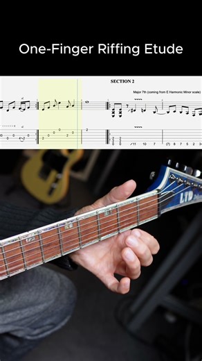 Chords using one finger #riff #metalguitar #rhythmguitar #riffing #guitarriff