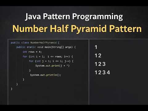 number half pyramid pattern | Java pattern programming
