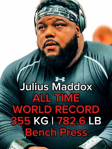 Julius Maddox | OFFICIAL ALL TIME BENCH PRESS WORLD RECORD | 355 KG | 782.6 LB | February 21, 2021!@JULIUS MADDOX #fy #benchpress #gym #juliusmaddox